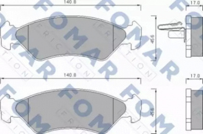 FOMAR FRICTION fo633481 -  Комплект тормозных колодок, дисковый тормоз